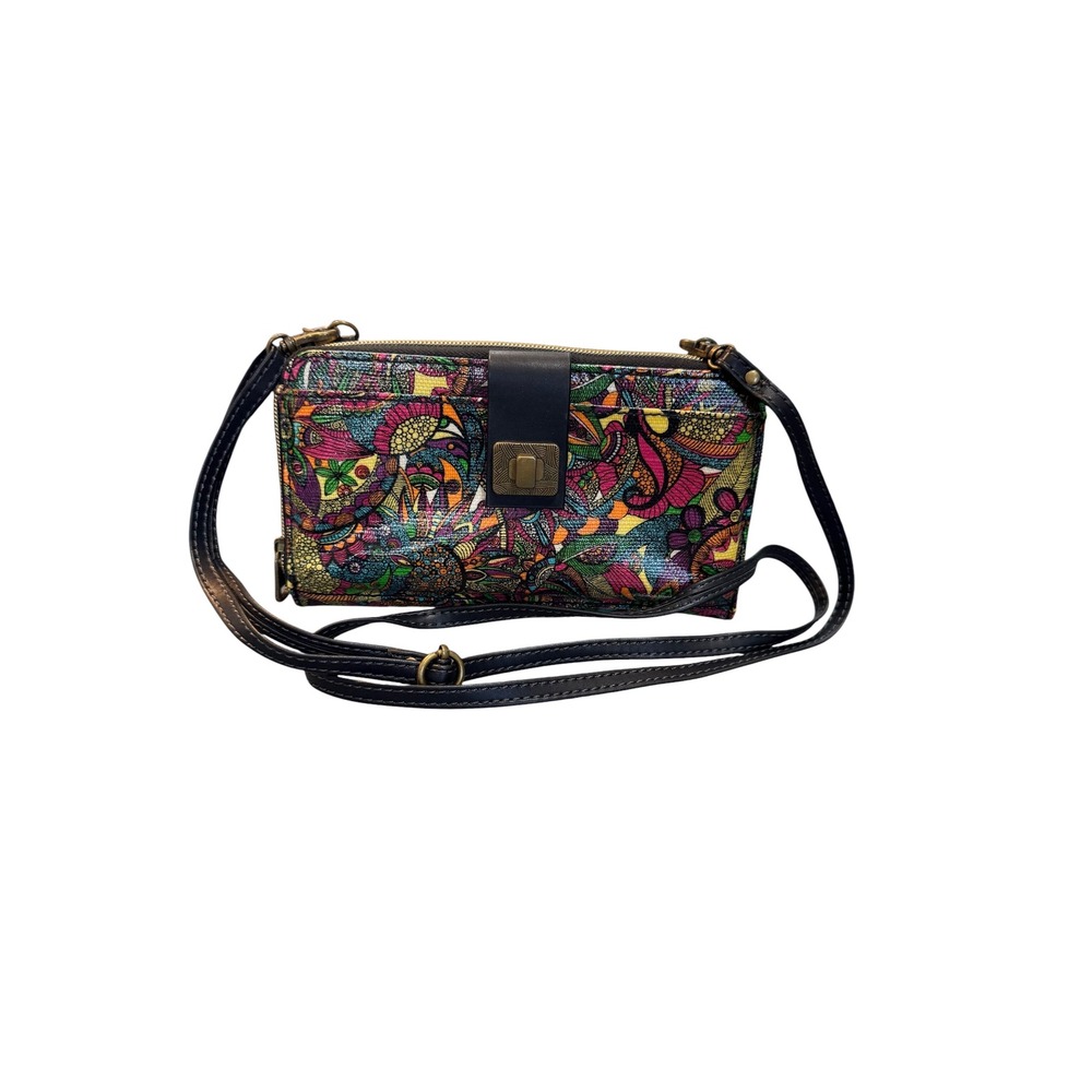 Sakroots Artist Circle Crossbody Wallet Bag Multicolor Floral Psychedelic Print